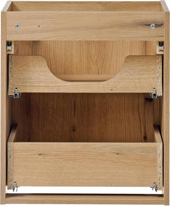 Produktbild En.Casa Waschbeckenunterschrank Newport 50x60x40cm Eichenoptik/Schwarz (50, 57, 40 cm)