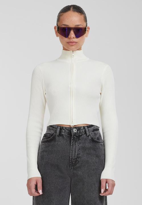 Actual product image Urban Classics Ladies Cropped Rib Knit Zip Cardigan - 19407 (4XL)