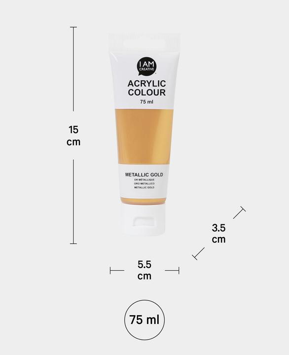 Actual product image I Am Creative Acrylic paint (Metallic, Gold, 75 ml)
