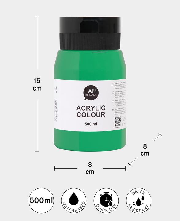 Produktbild I Am Creative Basic Acryl, Acrylfarbe auf Wasserbasis, 500 ml (Grün, 500 ml)