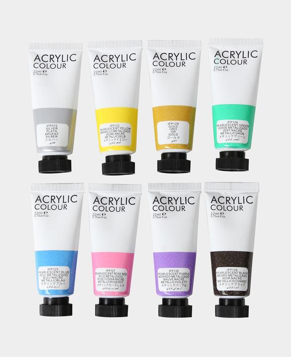Produktbild I Am Creative Basic Acryl Set, Acrylfarben auf Wasserbasis (Bunt, Metallic, 22 ml)