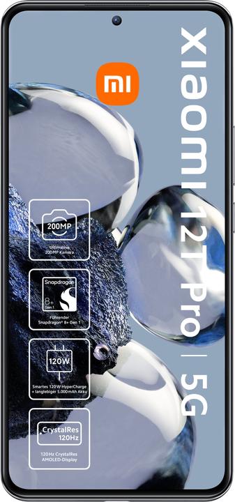 Produktbild Xiaomi 12T Pro (256 GB, Silver, 6.67", Dual SIM, 200 Mpx, 5G)