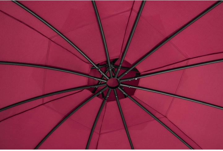 Produktbild Uniprodo Gartenpavillon rund - 3,5 m - 180 g/m² - weinrot (380 cm, 350 cm)