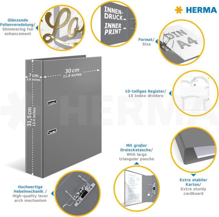 Immagine prodotto Herma Cartella ricette A4 (A4, 70 mm, 1 Pezzo/i)