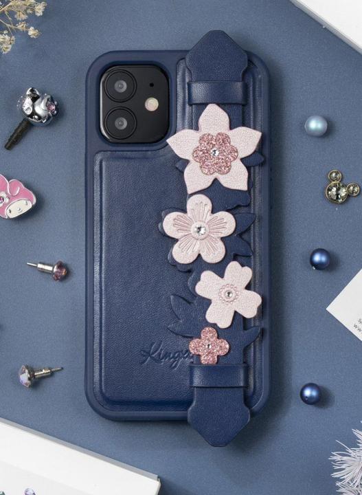 Actual product image Kingxbar The Sweet Series case is decorated with original Swarovski crystals for the iPhone 12 mini blue (Apple iPhone 12 mini)