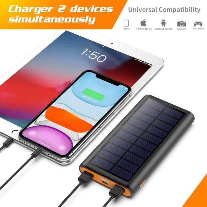 Actual product image Hetp Solar Powerbank 26800mAh, B-Orange