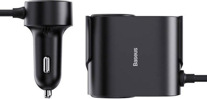 Actual product image Baseus High Efficiency Pro 1-for-2 Car Cigarette Lighter 30 W (Black)