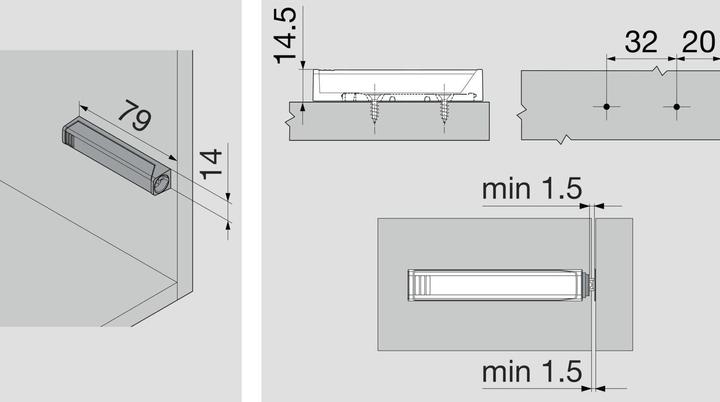 Produktbild Blum TIP ON 956A lang (1 Stk.)