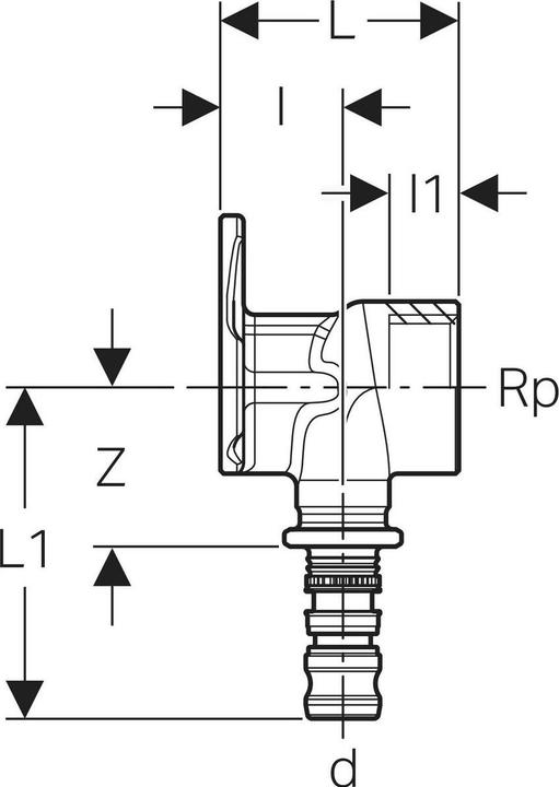 Immagine prodotto Geberit Mepla piastra a parete 20 mmx3/4 52 mm