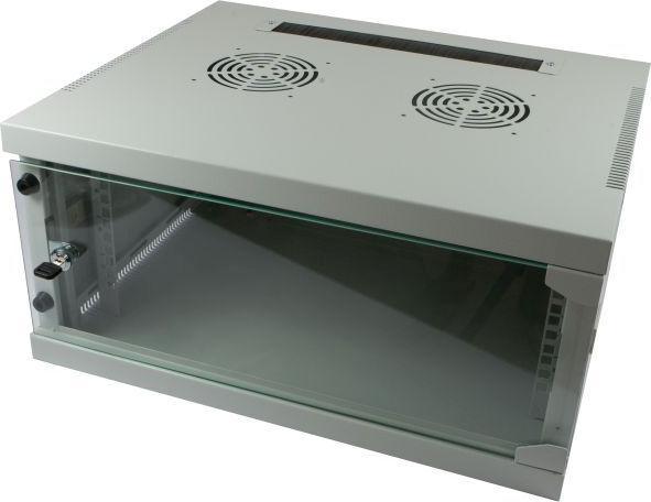 Actual product image Allnet 19 inch wall-mounted enclosure 12he 1-piece t445/b541mm light grey smq series. (10.86 RU, 19 inch rack)