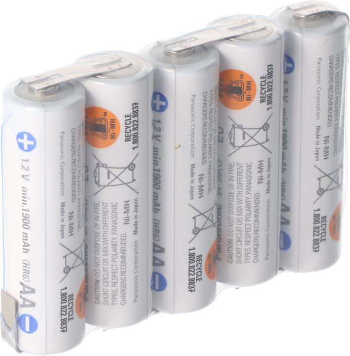 Actual product image Sanyo Battery Eneloop F1x5 5/BK-3MCCE with solder lug (6 V, 1900 mAh)