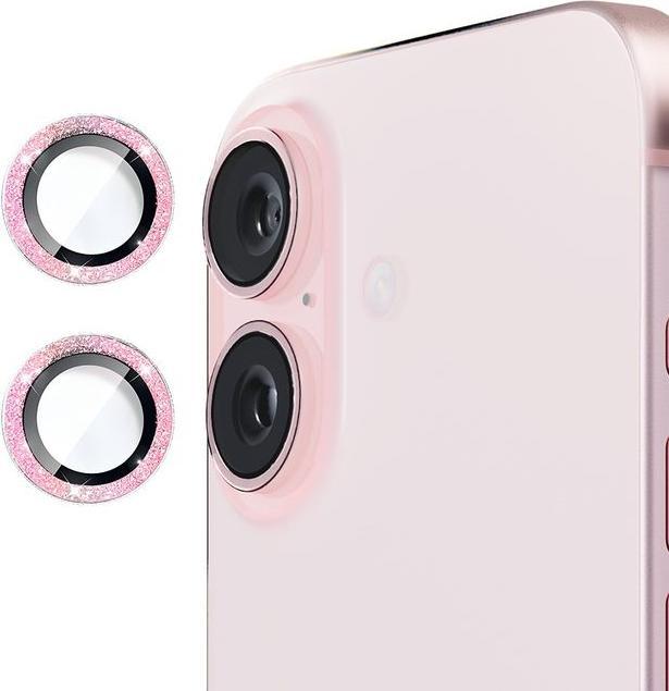 Produktbild Enkay Glitter Metall Kamera Ring (1 Stück, Apple iPhone 16 Plus, Apple iPhone 16)