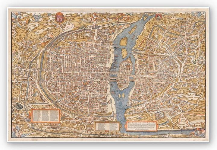Produktbild Trenddeko Historische Karte von Paris (100 x 70 cm)