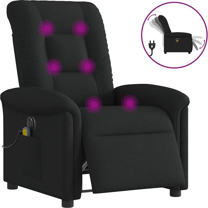 VidaXL Massagesessel Elektrisch Schwarz Stoff