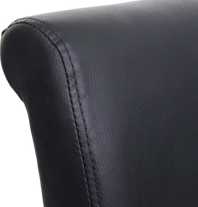Image du produit Swisshandel24 2x Chaise de salle à manger Chaise M37 - Cuir, noir, pieds blancs