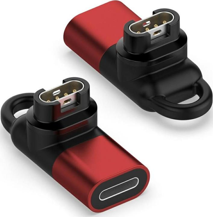 Actual product image Beline Adapter Lightning for Charging Garmin Watches red