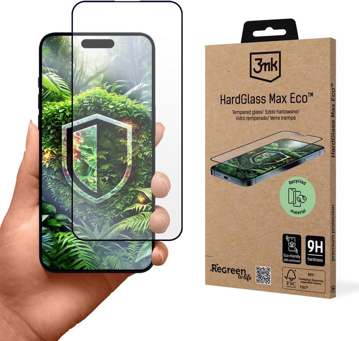 Actual product image 3MK HardGlass Max Eco iPhone 15 Pro GRS CU 1304127 (1 Piece, Apple iPhone 15 Pro)