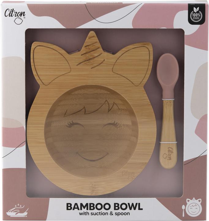 Actual product image Citron Bamboo Bowl Set Unicorn Pink