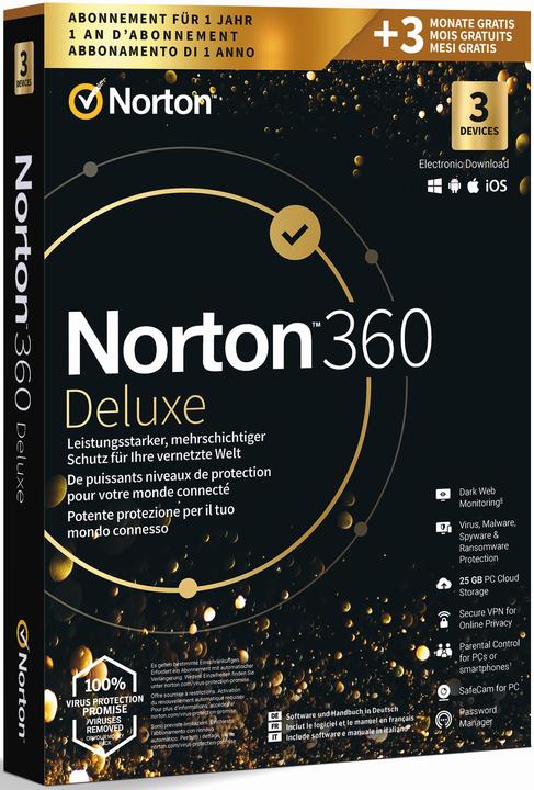 Image du produit Norton 360 Gold 25GB 3 Devices 15MO (3 Utilisateur, 12 mois)