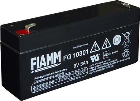 Actual product image Fiamm Rechargeable battery, lead acid, 6V, 3Ah, flat tab, 4.8 mm (6 V, 3 Ah)