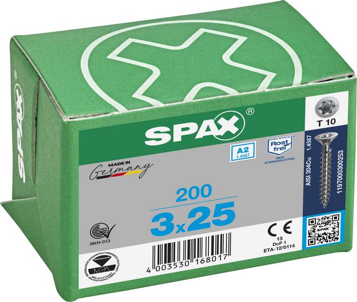 Immagine prodotto Spax Viti mordenti per pannelli truciolati A2 (200 Viti per pezzo)