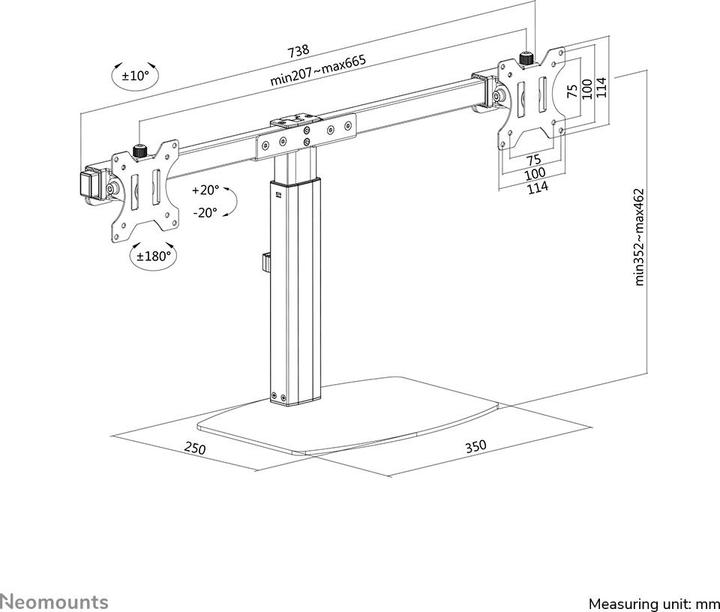 Actual product image Neomounts Table mounting (Table, 27.01")