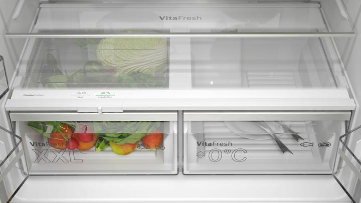 Produktbild Bosch Hausgeräte Serie 6 KFN96AXEA, Freestanding, French door, Black, Touch, LED, On door (605 l)