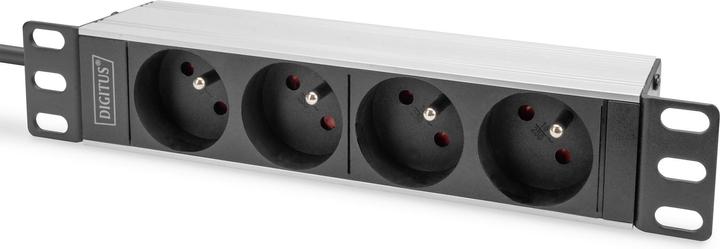 Actual product image Digitus 10" socket strip with aluminum profile, 4-way CEE 7/5 sockets (4 x, CEE 7/5, 2 m)