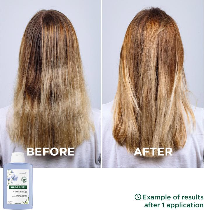 Actual product image Klorane Volume shampoo with organic linseed (200 ml, Liquid shampoo)
