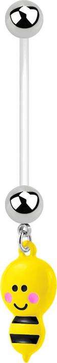 Produktbild Star Piercing Banane Schwangerschaft mit Bine gelb (ohne Messing, Bioflex, Chirurgenstahl 316L)