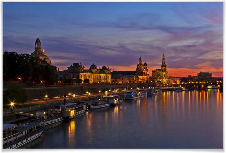 Actual product image Trenddeko Dresden by night light (100 x 70 cm)