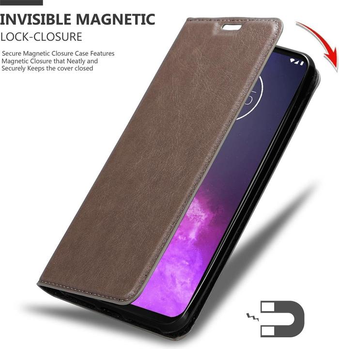 Actual product image Cadorabo Book Invisible Magnet Cover (Motorola One Pro)