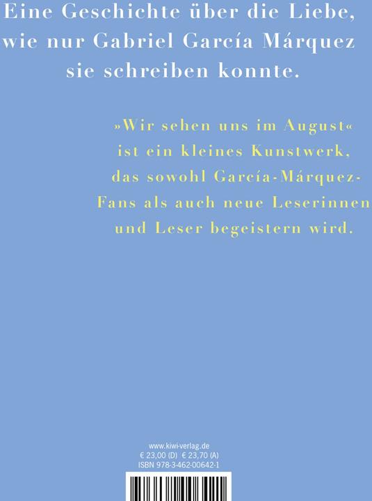 Immagine prodotto Wir sehen uns im August (Tedesco, Gabriel García Márquez, Dagmar Ploetz, 2024)