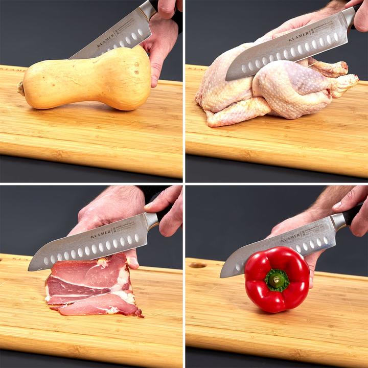 Immagine prodotto KLAMER Santoku Damastmesser 18 cm Kochmesser (18 cm)