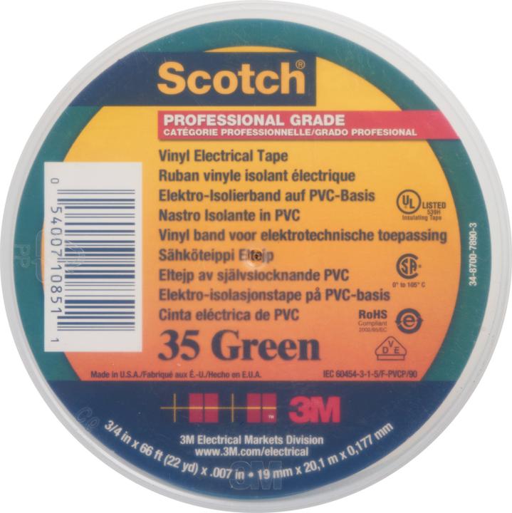 Actual product image 3M PVC electrical insulating tape 19 mm x 20 m, Scotch 35 19x20 gn (19 mm)