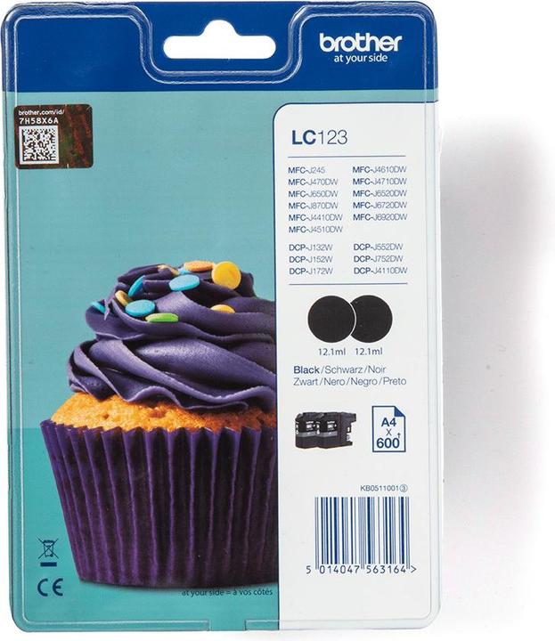 Actual product image Brother LC-123 BK Doppelpack (FC)