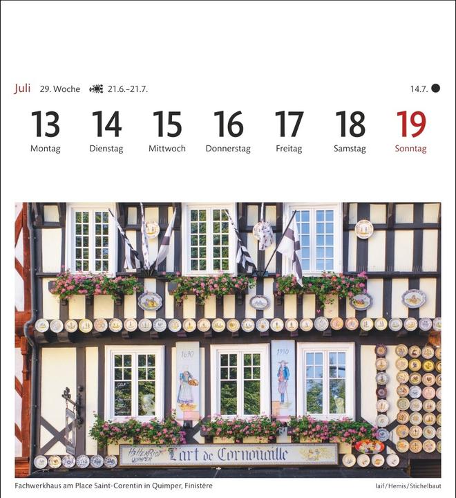 Immagine prodotto Harenberg Bretagne & Normandie Sehnsuchtskalender 2026 - Wochenkalender mit 53 Postkarten (Tedesco)