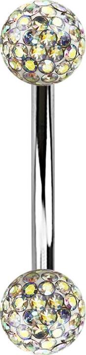 Immagine prodotto Star Piercing Banana argento con due sfere di cristallo strato protettivo epossidico multicolore (Acciaio chirurgico 316L, senza ottone)