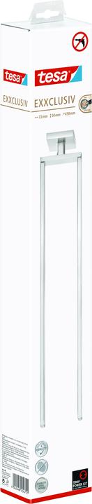 Actual product image tesa EXXCLUSIV Towel rail two-arm incl. adhesive solution without drilling