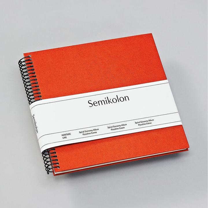Actual product image Semikolon Photo album 17 x 17 cm orange, 20 cream white pages (10 x 15 cm, 9 x 13 cm)