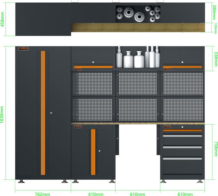 Produktbild CarTech Schranksystem 13-tlg. (259.20 cm, 183 cm)