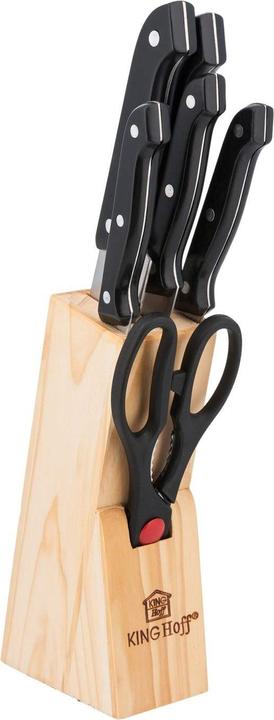 Actual product image Kinghoff 7-piece knife set - knife block