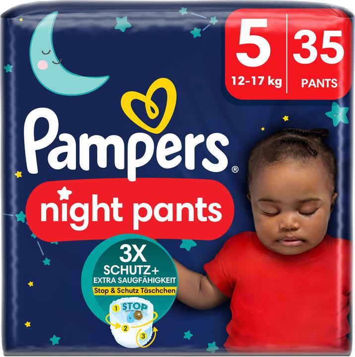 Immagine prodotto Pampers Baby-Dry Night Pants (Dimensione 5, Pacco trasportabile, 35 Pezzo/i)