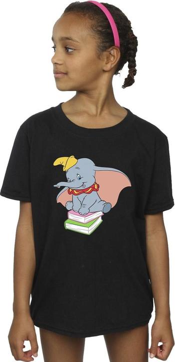 Immagine prodotto Disney Dumbo Sitting On Books Maglietta Ragazze (140, 146)
