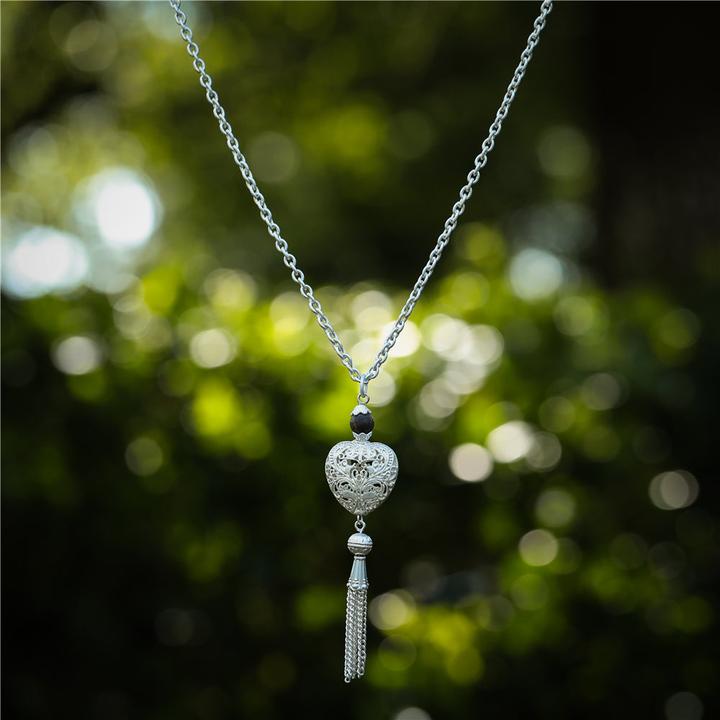 Actual product image Andreani Necklace with heart pendant with brown jasper (Metal)