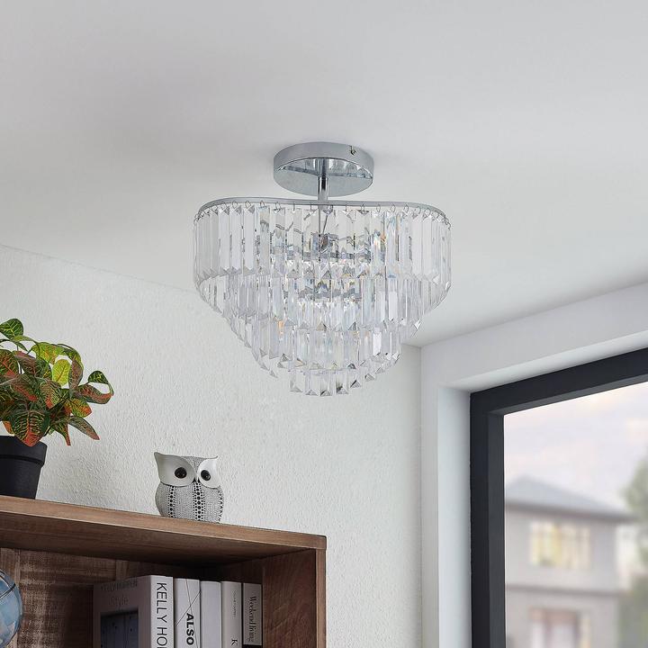 Produktbild Lindby Volina Deckenleuchte mit funkelndem Behang (37 cm)