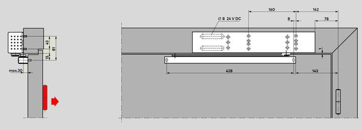 Actual product image Dormakaba TS 99 FL (Wooden door, Garden gate, Indoor)