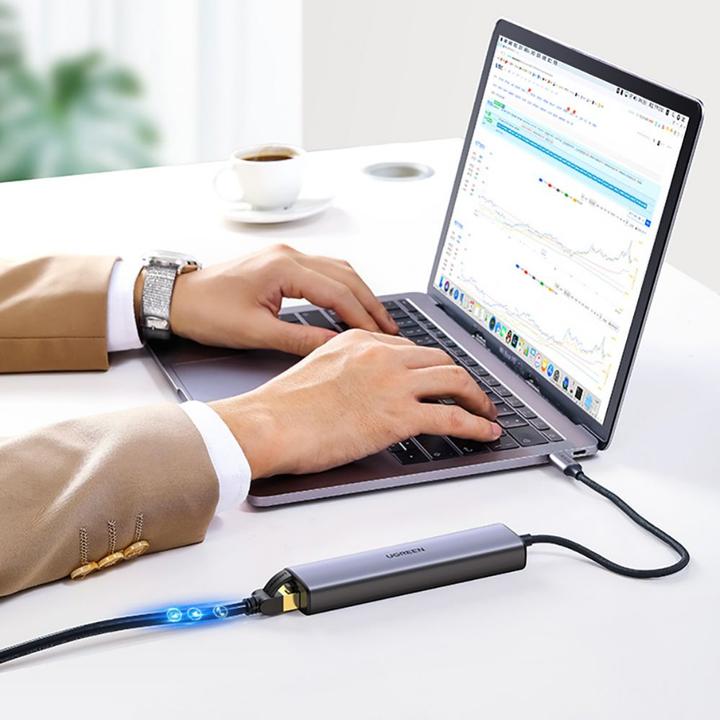 Immagine prodotto Ugreen Gigabit Ethernet Adapter Hub mit USB PD (USB-C, 4 Porti)
