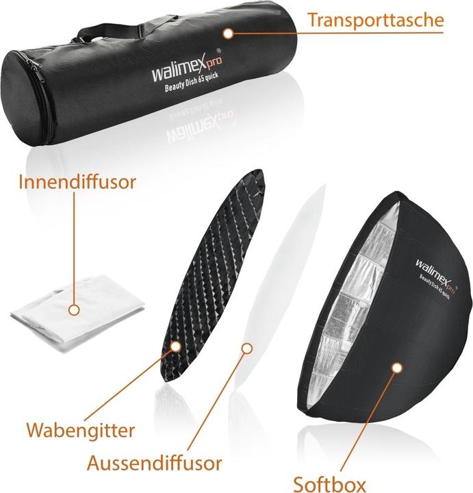 Produktbild Walimex pro pro Studio Line Beauty Dish QA65 (Beauty Dish, 65 cm)
