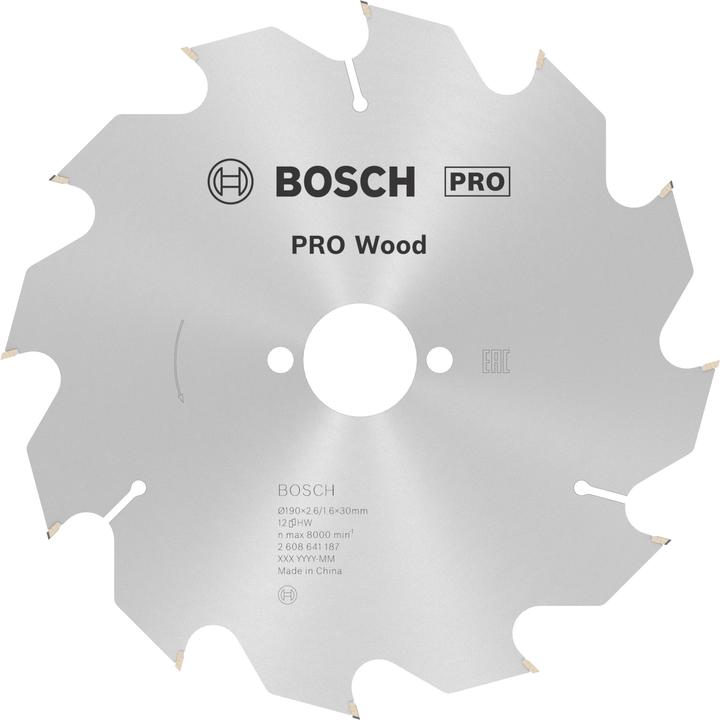 Image du produit Bosch Professional Zubehör Lame de scie circulaire PRO Wood, 190 x 2.6 x 30 mm